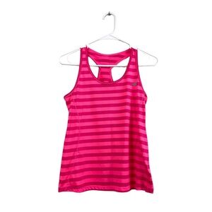 New Balance Womens Small Racer Back Hot Pink Stripe Lightining Dry active top